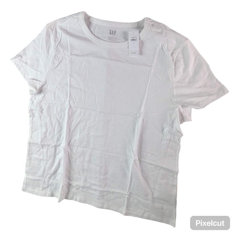GAP Favorite Crewneck Short Sleeve T-Shirt White Large 719747-01-1-0003